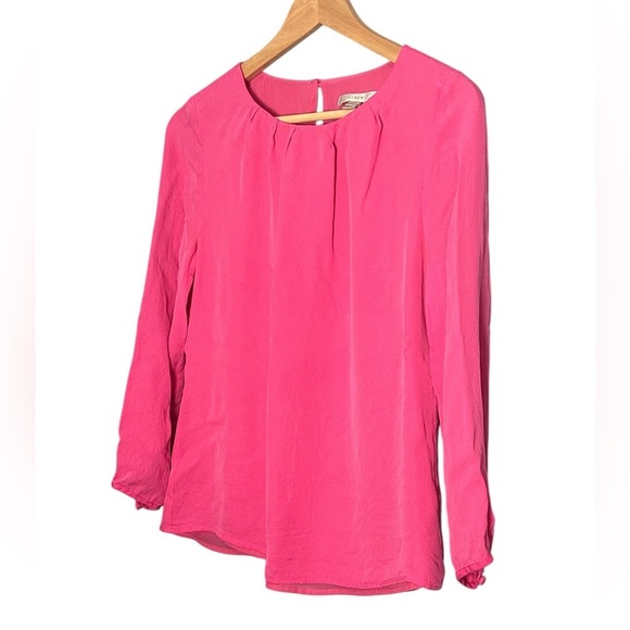 J. Crew‎ 100% Silk Crepe Blouse Top in Hot Pink Fuschia Size 2 - Picture 2 of 5